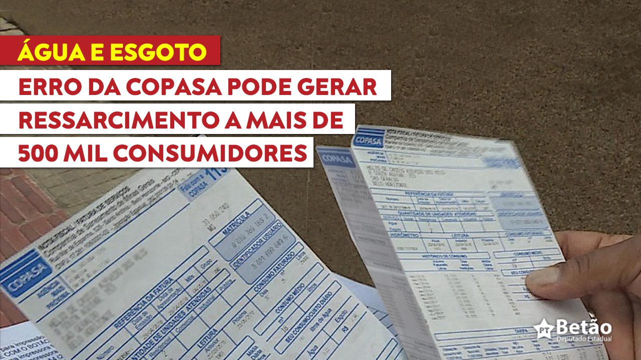 You are currently viewing Após Betão cobrar respostas da Copasa por 3 meses, hoje Companhia admite erro de leitura que pode gerar ressarcimento a mais de 500 mil consumidores