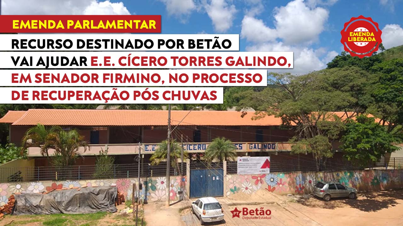 Read more about the article Emenda destinada por Betão vai ajudar processo de reconstrução de escola atingida pelas chuvas na cidade de Senador Firmino