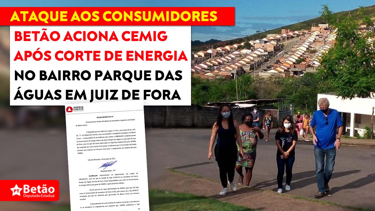 Read more about the article Betão aciona Cemig após descumprimento de norma e a suspensão da energia elétrica aos moradores do bairro Parque das Águas em Juiz de Fora
